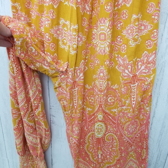 Free People Thinking of You Smocked Jumpsuit XS - Picture 5 of 8